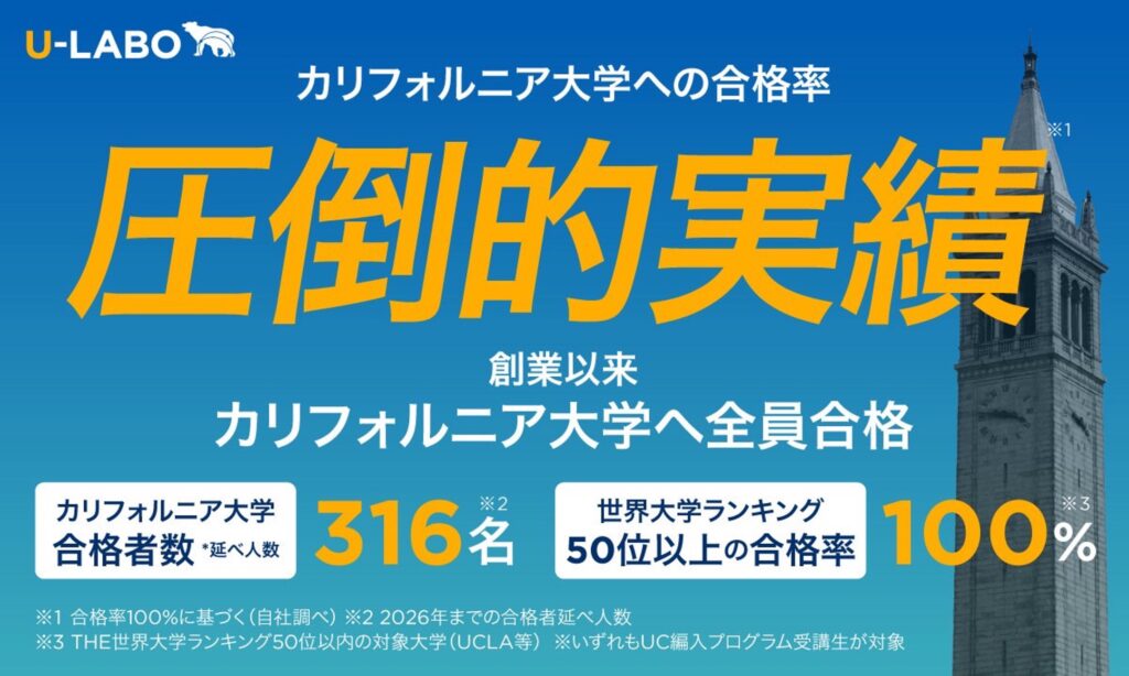 U-LABOのカリフォルニア大学への実績